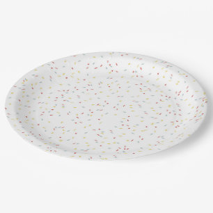 Assiettes En Carton Les confettis arrosent la plaque à papier de