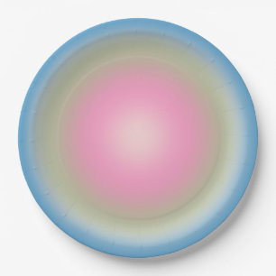 Assiettes En Carton Les Couleurs 02 Blue Vintage Gradient Aura