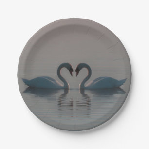 Assiettes En Carton Les cygnes bleus doivent être l'amour