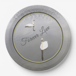 Assiettes En Carton Les cygnes d'amour perpétuels