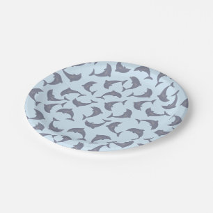 Assiettes En Carton Les dauphins dans le Motif marin