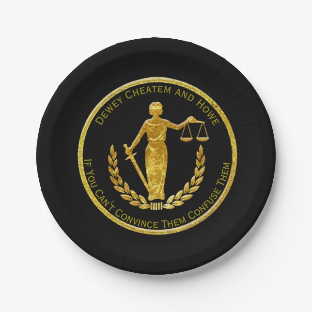 Assiettes En Carton Les échelles de la justice personnalisent (Devant)