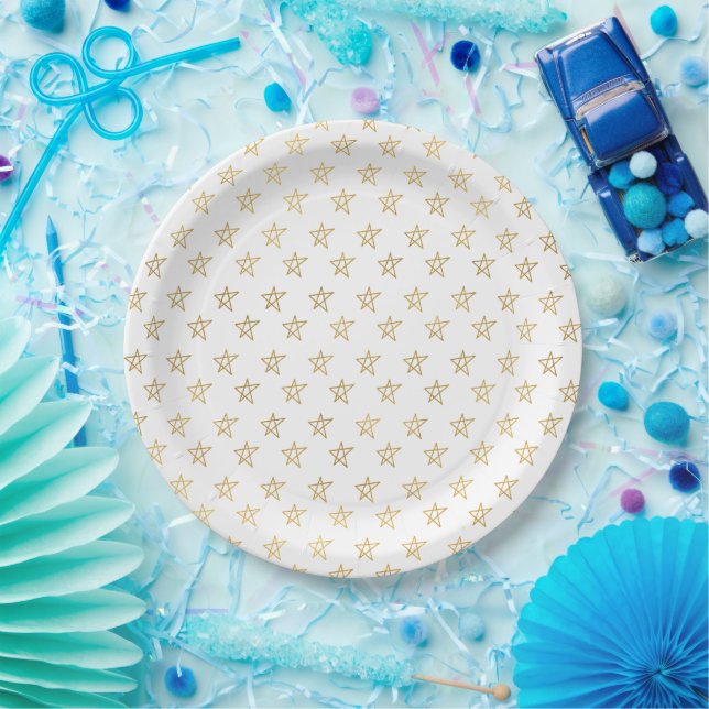 Assiettes En Carton Les étoiles d'or brillent (Fête)