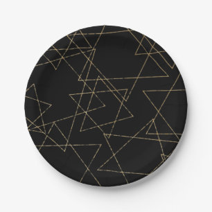 Assiettes En Carton Les étoiles noires d'or passover
