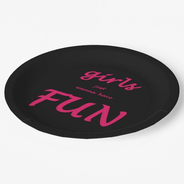 Assiettes En Carton les filles veulent juste s'amuser (Angle)