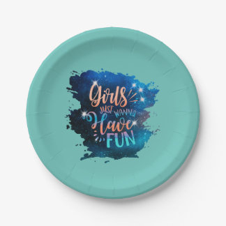 Assiettes En Carton Les filles veulent juste s'amuser