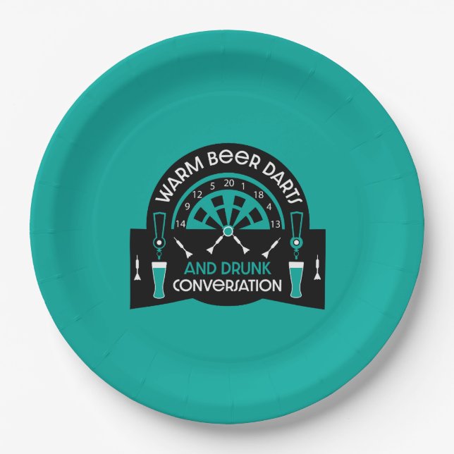 Assiettes En Carton Les fléchettes de pub classiques (Devant)
