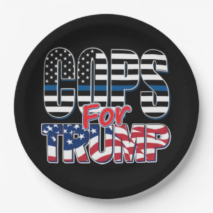 Assiettes En Carton Les flics pour Trump Trump 2020