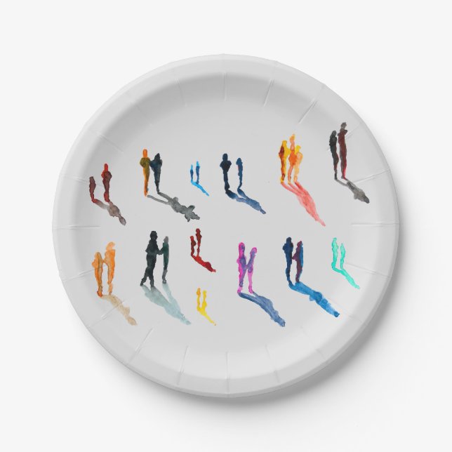 Assiettes En Carton Les gens art aquarelle fine art (Devant)