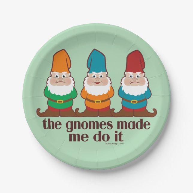 Assiettes En Carton Les Gnomes M'Ont Fait Le Faire (Devant)