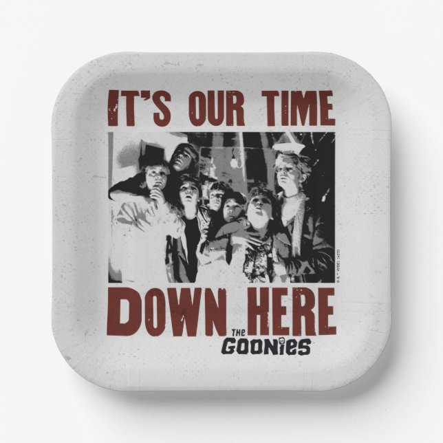 Assiettes En Carton Les Goonies "C'est notre temps ici" (Recto)