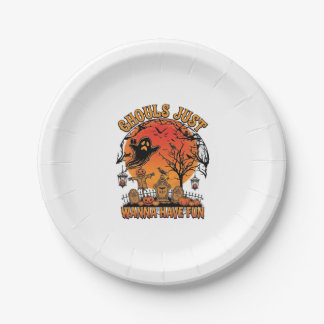 Assiettes En Carton Les goules veulent juste s'amuser Halloween Spooky