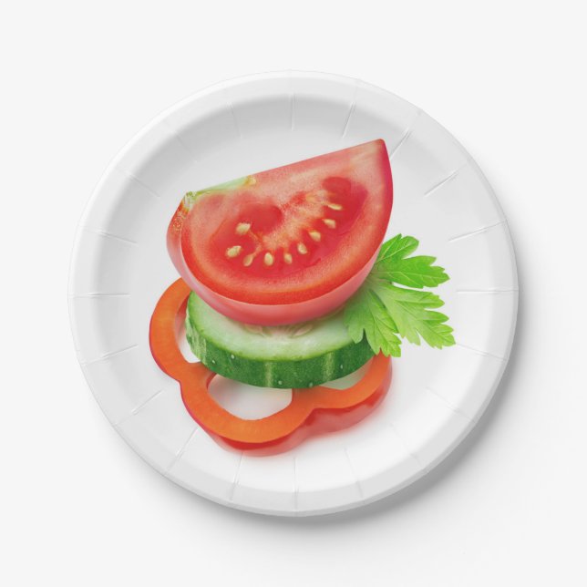 Assiettes En Carton Les légumes frais (Devant)