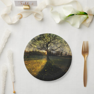 Assiettes En Carton Les lucioles magiques paysage onirique