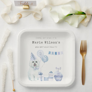 Assiettes En Carton Les mignons Garçons Blue Party Chien Chien Chien C