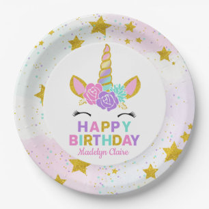 Assiettes En Carton Les parties scintillantes magiques de licorne
