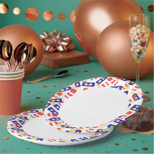 Assiettes En Carton Les pétards pour 4 juillet