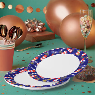 Assiettes En Carton Les pétards pour 4 juillet