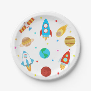 Assiettes En Carton Les planètes spatiales étoiles Galaxie