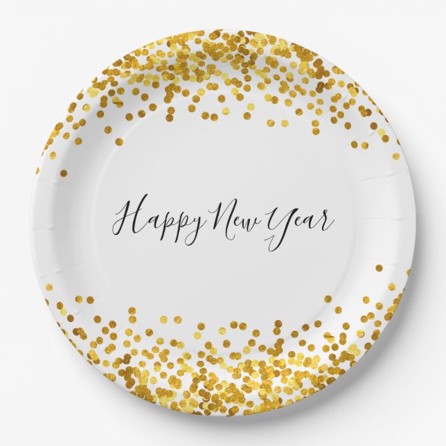 Assiettes En Carton Les plaques à papier de nouvelle année de (Devant)