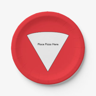 Assiettes En Carton Les plaques à papier "placez pizza ici"