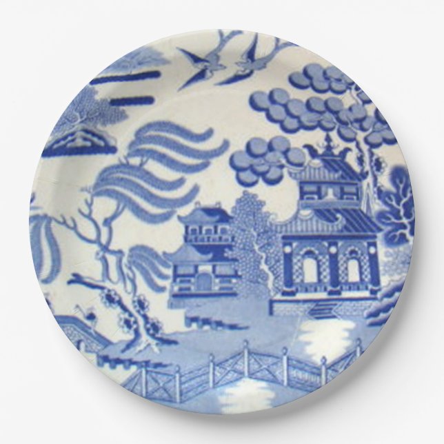 Assiettes En Carton Les plats bleus incassables de saule 9 pouces (Devant)