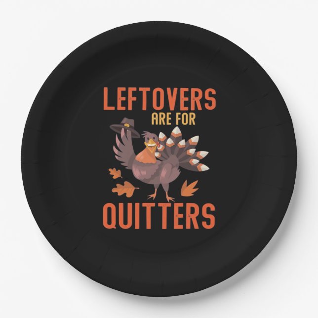 Assiettes En Carton Les restes sont pour Quitters Basic Clean (Devant)