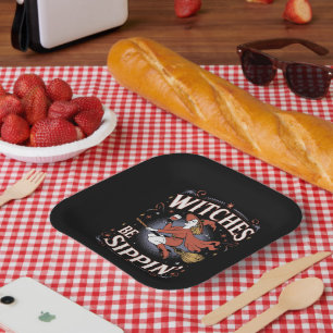 Assiettes En Carton Les sorcières boivent Halloween vacances chouettes