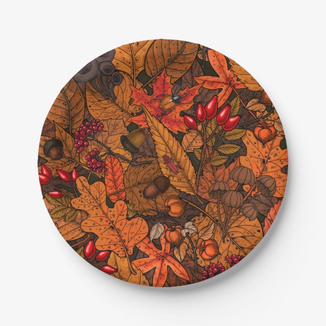 Assiettes En Carton Les trésors d'automne (Devant)