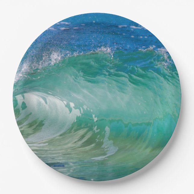Assiettes En Carton Les vagues d'été de Blue Ocean (Devant)