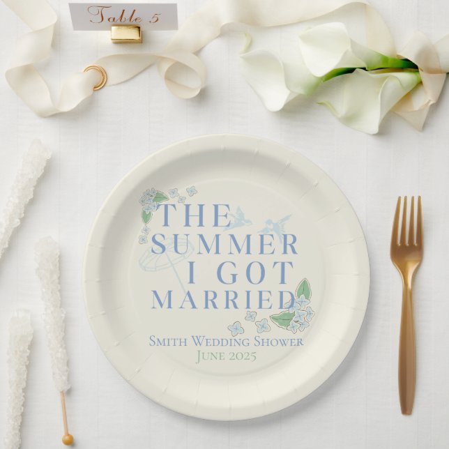Assiettes En Carton L'été je me suis marié - Mariage côtier (Mariage)