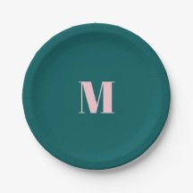 LETTRE INITIALE MONGRAPHIQUE MINIMALE Rose Vert