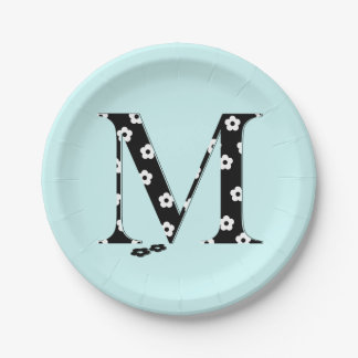 Assiettes En Carton LETTRE Motif Fleur M