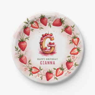 Assiettes En Carton Lettre plaque d'anniversaire fraise G Conception d