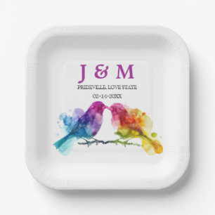 Assiettes En Carton LGBTQ+ doux Amoureux arc-en-ciel