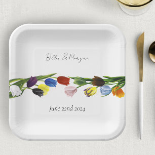 Assiettes En Carton LGBTQ plus Fleurs tulipes