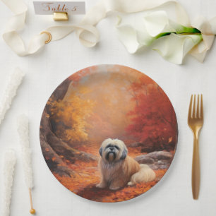 Assiettes En Carton Lhassa Apso à l'automne Leaves automne Inspire