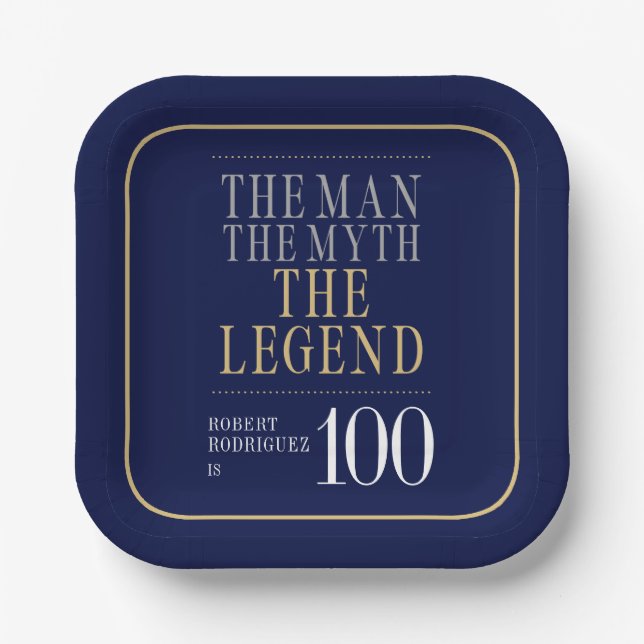 Assiettes En Carton L'Homme Le Mythe La Légende 100e anniversaire (Recto)