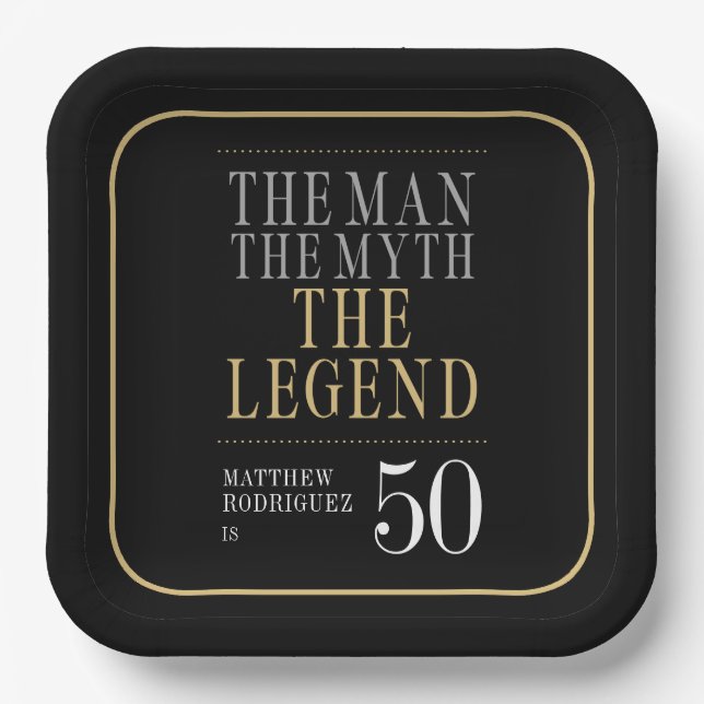 Assiettes En Carton L'Homme Le Mythe La Légende 50e anniversaire (Recto)