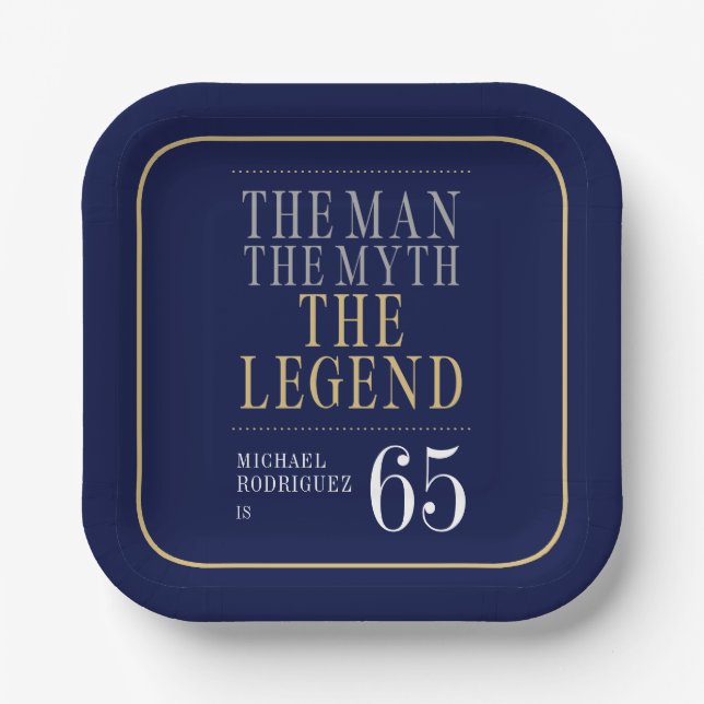 Assiettes En Carton L'Homme Le Mythe La Légende 65e anniversaire (Recto)