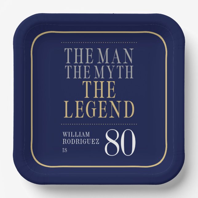 Assiettes En Carton L'Homme Le Mythe La Légende 80e anniversaire (Recto)