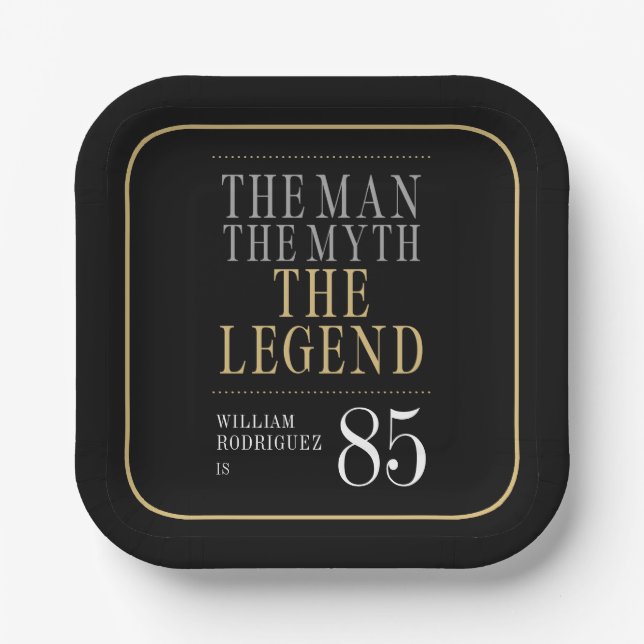 Assiettes En Carton L'Homme Le Mythe La Légende 85e anniversaire (Recto)