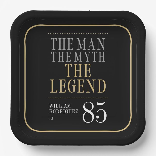 Assiettes En Carton L'Homme Le Mythe La Légende 85e anniversaire (Recto)