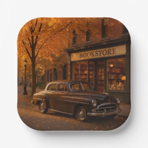 Assiettes En Carton Librairie Automne/Automne vintage et voiture