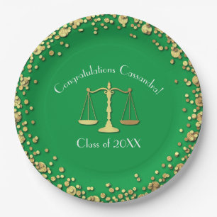 Assiettes En Carton Licence d'avocat Green Lver