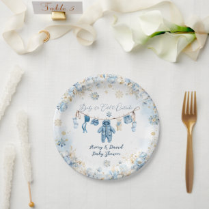 Assiettes En Carton Ligne bleueLigne froide à l'extérieur bébé garçon 