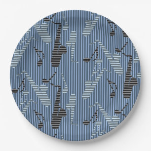 Assiettes En Carton Lignes de saxophone