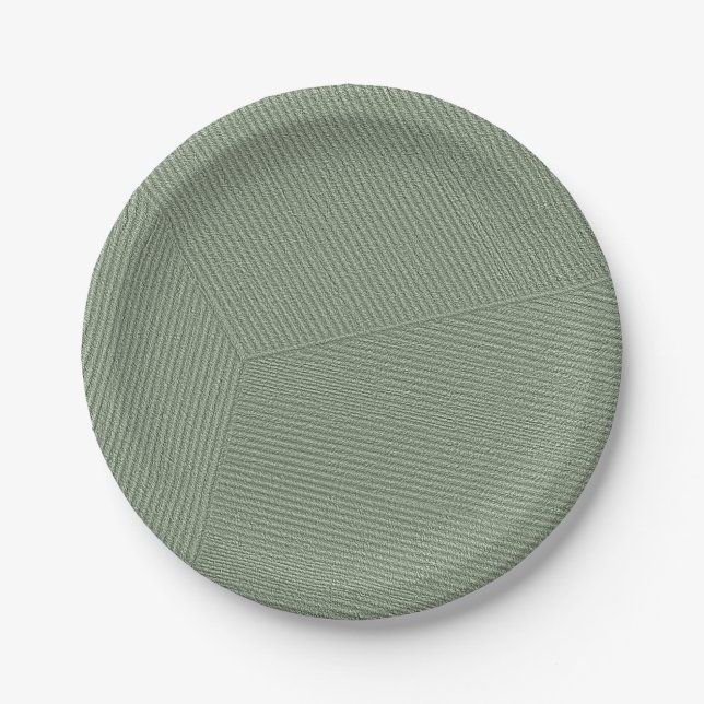 Assiettes En Carton Lignes en vert (Devant)