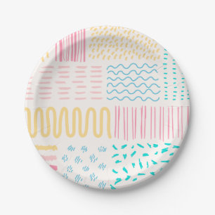 Assiettes En Carton Lignes motifs