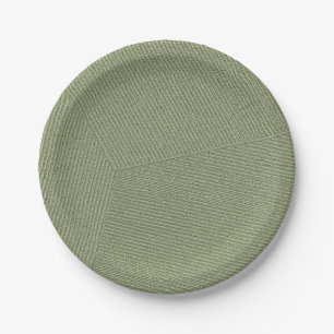 Assiettes En Carton Lignes vert olive